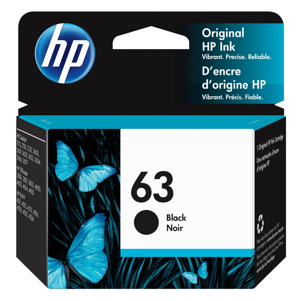 New, Pre-Owned - HP 63 (F6U62AN) Black Ink Cartridge