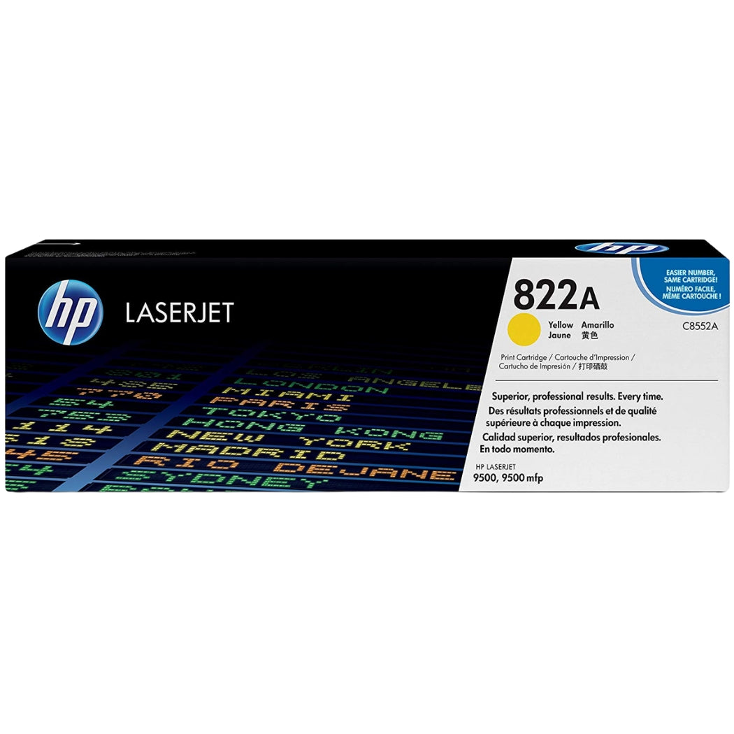 New, Pre-Owned - HP 822A Standard-Yield Yellow LaserJet Toner Cartridge, C8552A