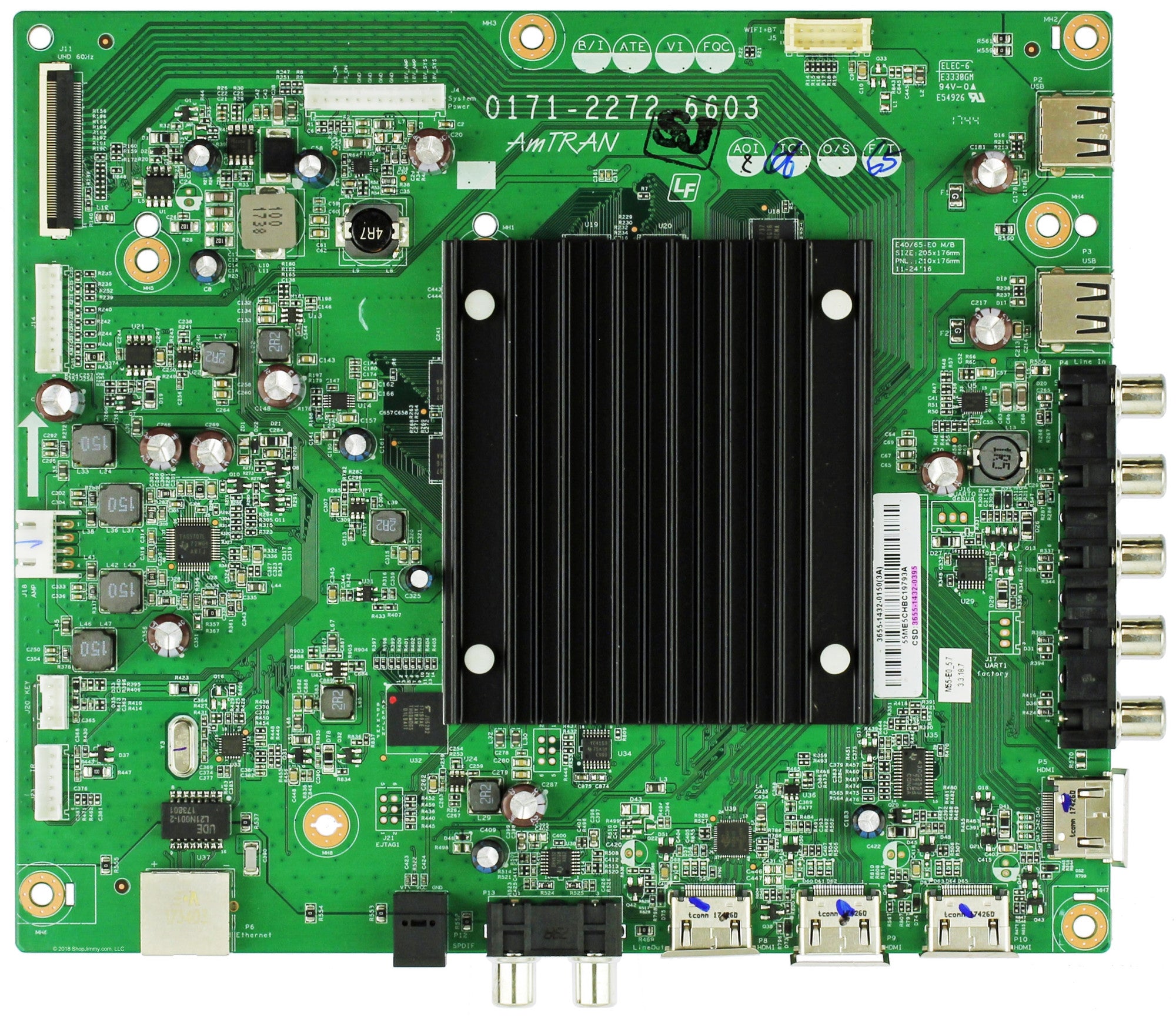 Vizio 3655-1432-0395 Main Board for M55-E0 LED TV (LAUAROUT / LAUAROUU Serial)