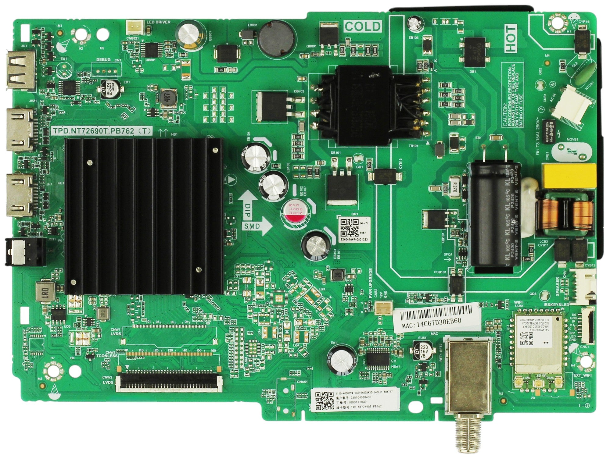 Vizio 260104038430 Main Board / Power Supply