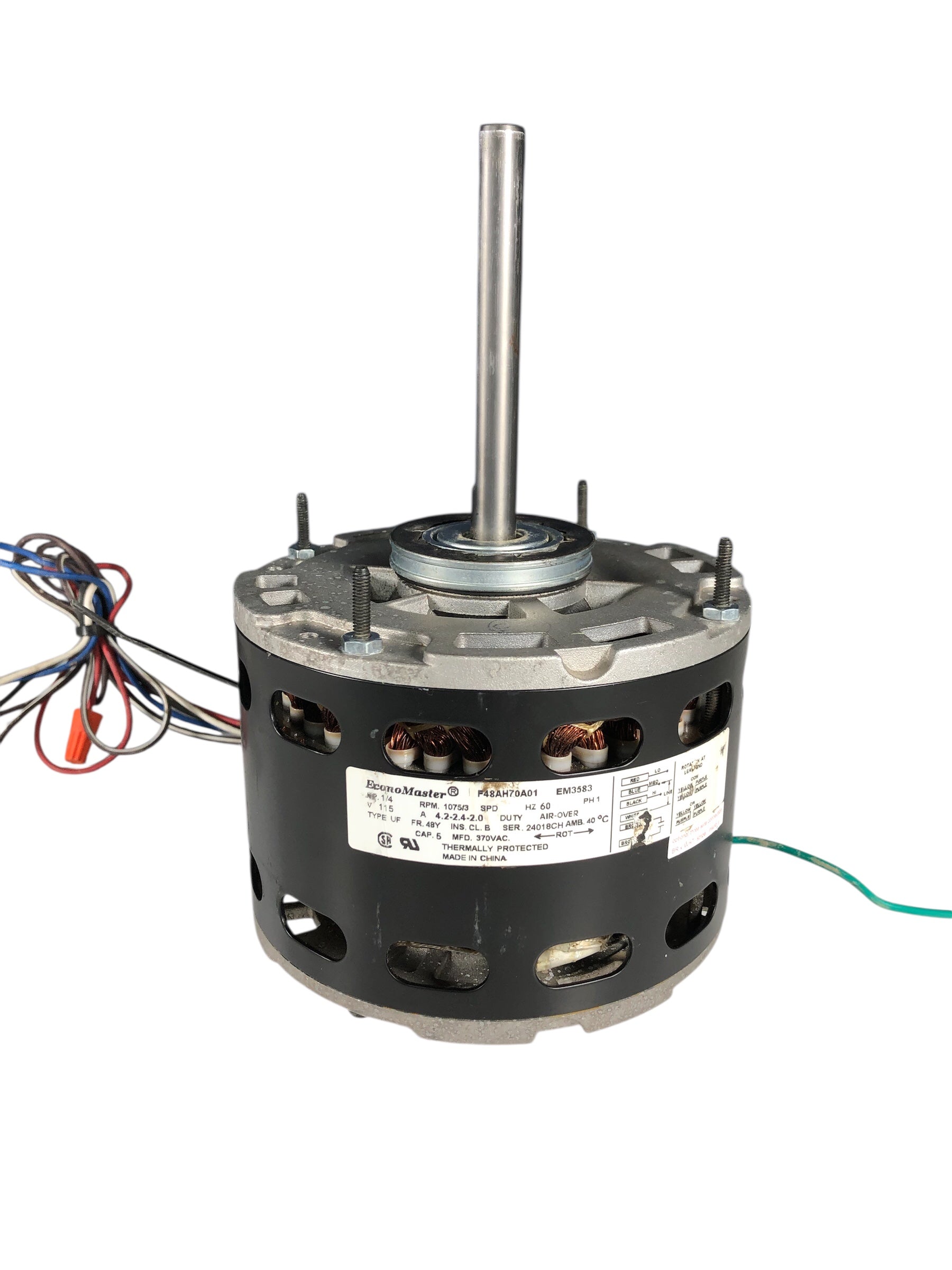 EconoMaster F48AH70A01 Blower Motor (1/4hp, 1075rpm, 3spd)