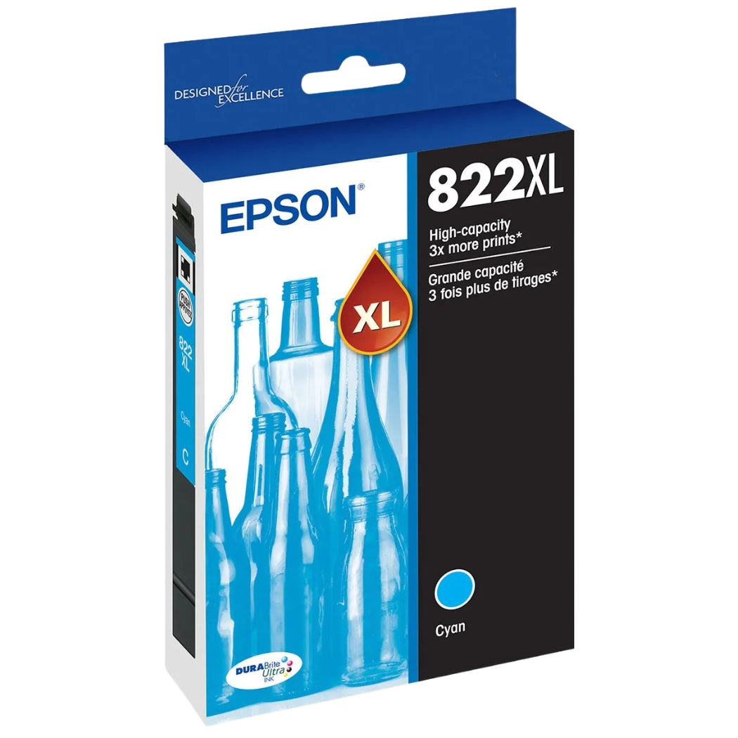 New, Pre-Owned - Epson T822XL Cyan High-Yield Ink Cartridge, T822XL220-S
