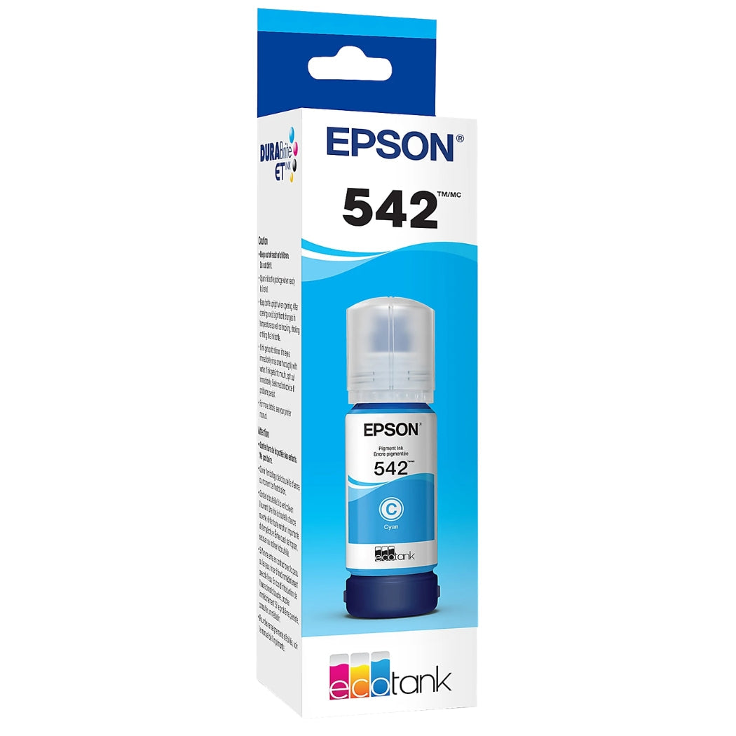 New, Pre-Owned - Epson T542 70ml Standard Yield Cyan Ink Bottle, T542220-S