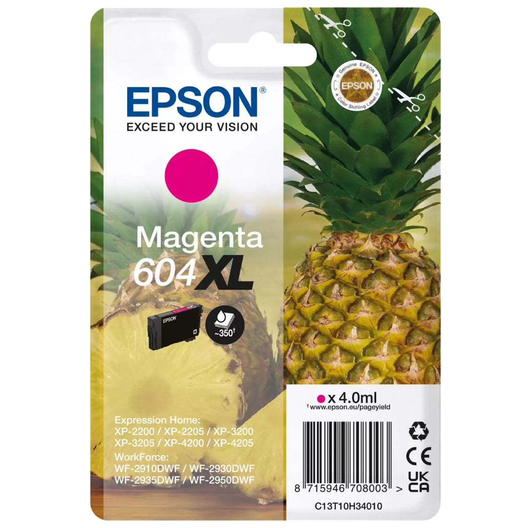 New, Pre-Owned - Epson 604XL High Yield Magenta Ink Cartridge, C13T10H34010