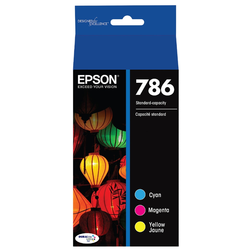 New, Pre-Owned - Epson 786 Cyan, Magenta, Yellow Ink Cartridges