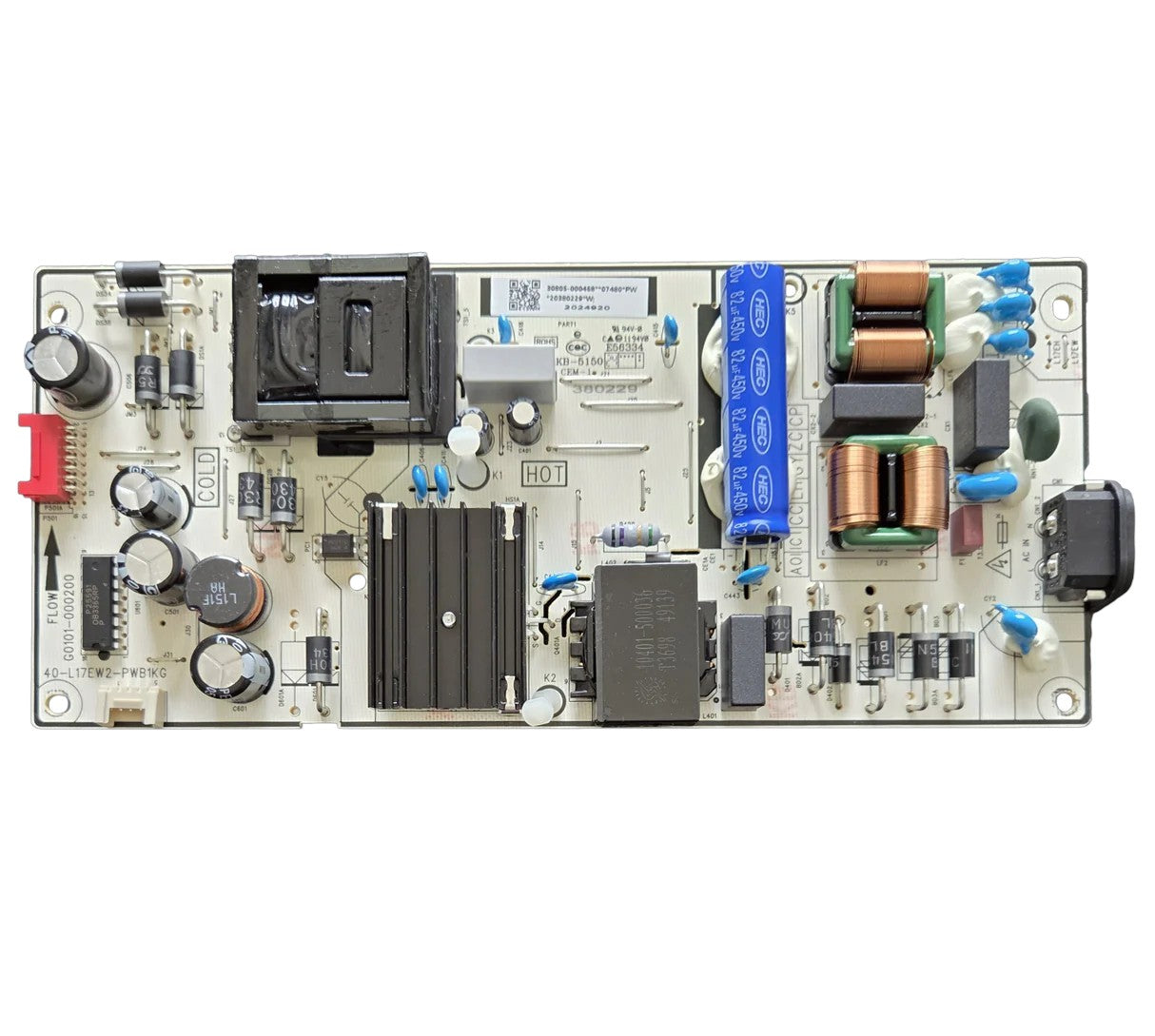 Insignia 30805-000458 Power Supply, KB-5150, 380229, 40-L17EW2-PWB1KG, G0101-000200, NS-65F501NA24