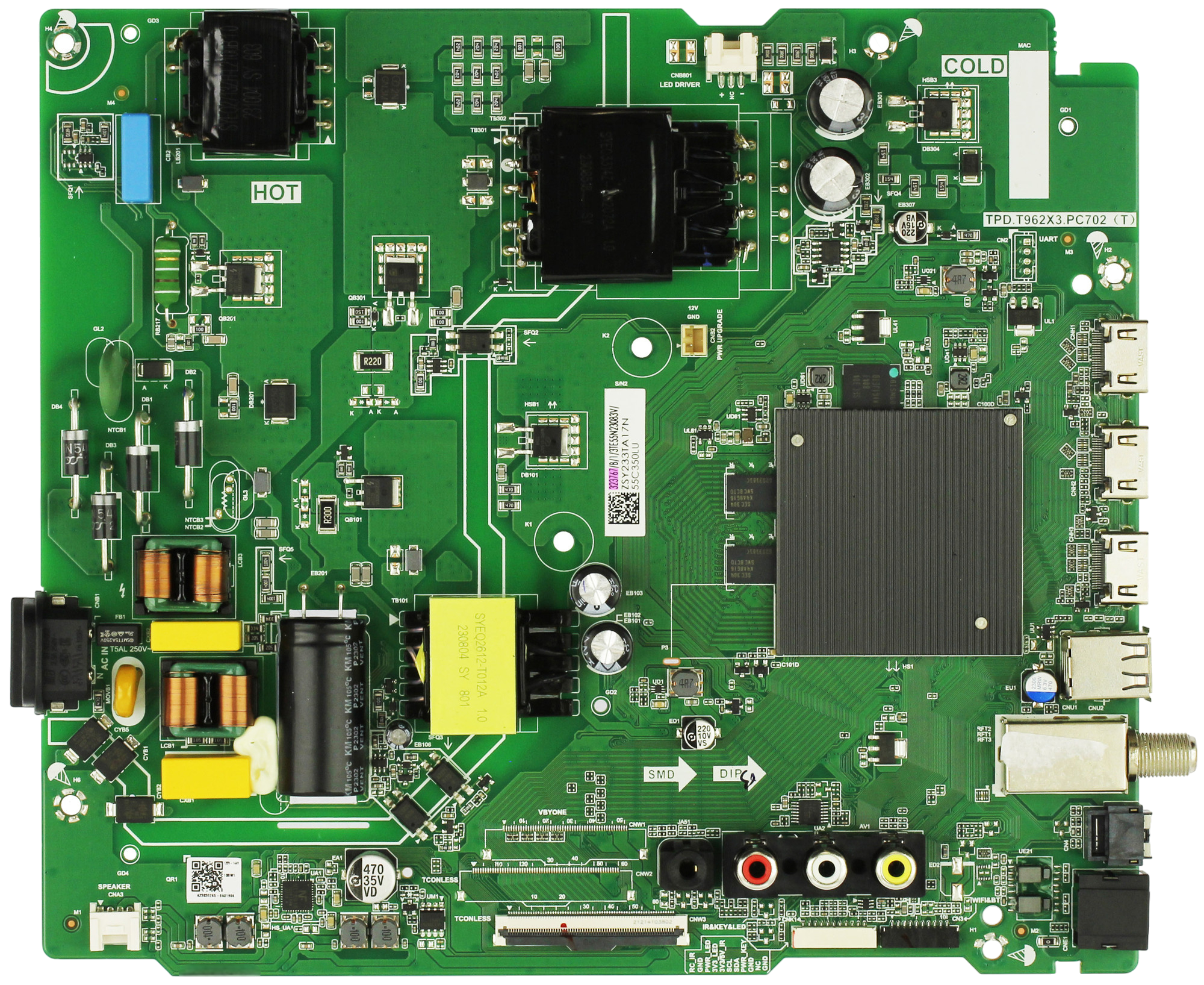 323767 Toshiba Main Board/Power Supply, 55C350LU, TPD.T962X3.PC702(T), 323767, 55C350LU