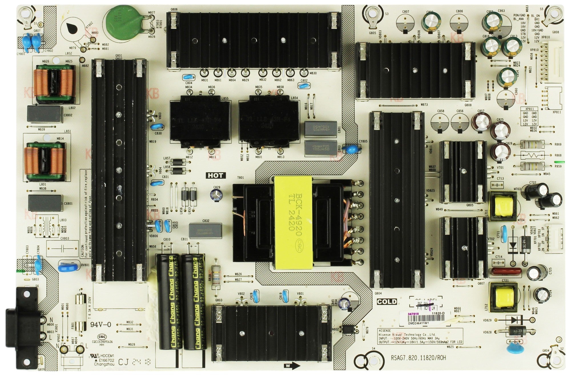 347918 Hisense Power Supply, 347918, RSAG7.820.11820/ROH, 75R6E5