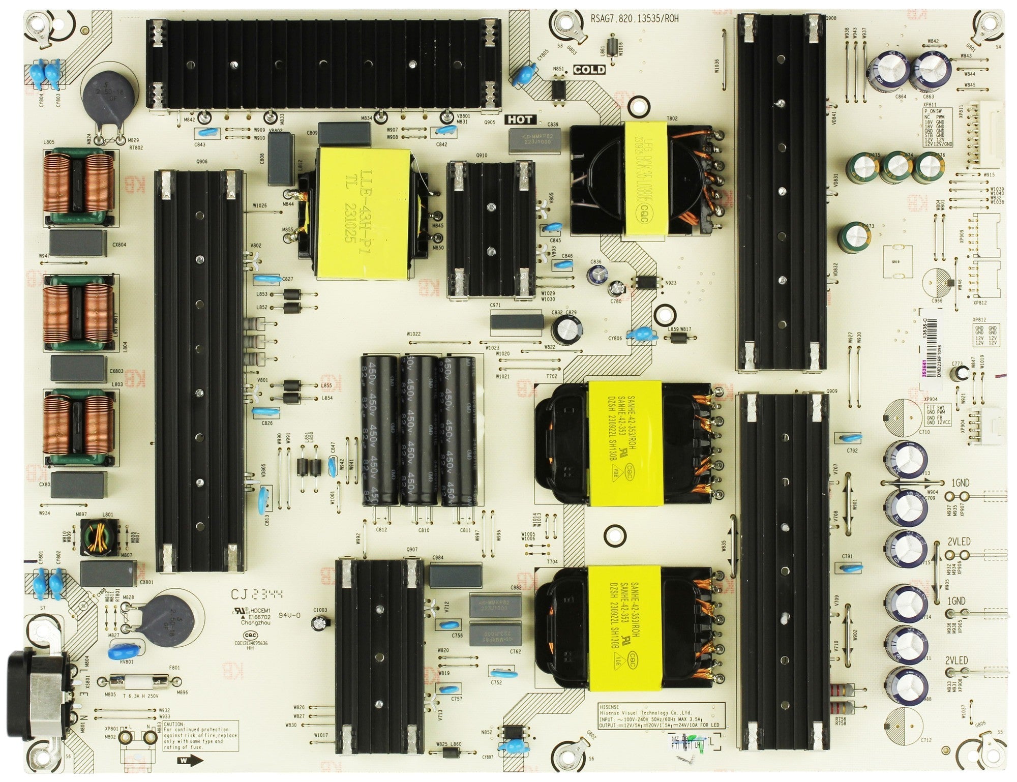 353641 Hisense Power Supply, 353641, 13535-C, RSAG7.820.13535/ROH, 75U6N, 75U6K, 75U7N