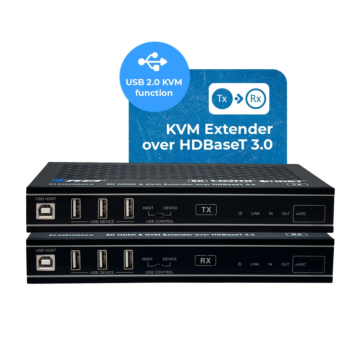 8K HDBaseT 3.0 HDMI™ Extender (Loop, USB, eARC, LAN) - 330ft (cat6) (BK-EXB330EAU-K)