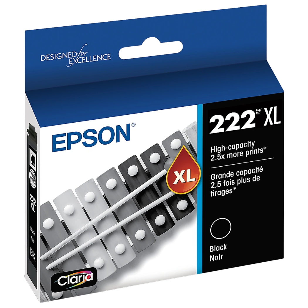 New, Pre-Owned - Epson 222XL High Yield Black Ink Cartridge, T222XL120-S