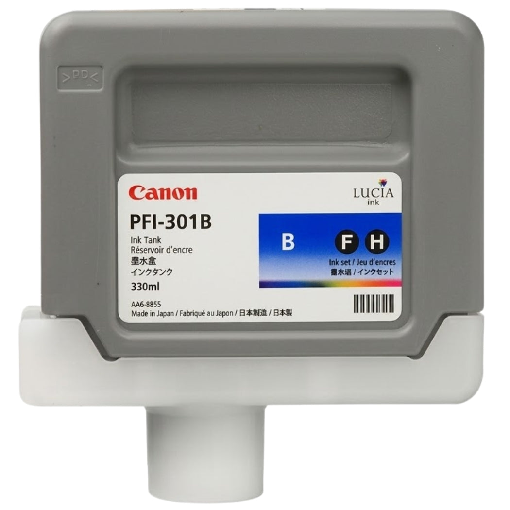 New, Pre-Owned - Canon PFI-301B Standard-Yield Blue Ink Cartridge, 1494B001AA