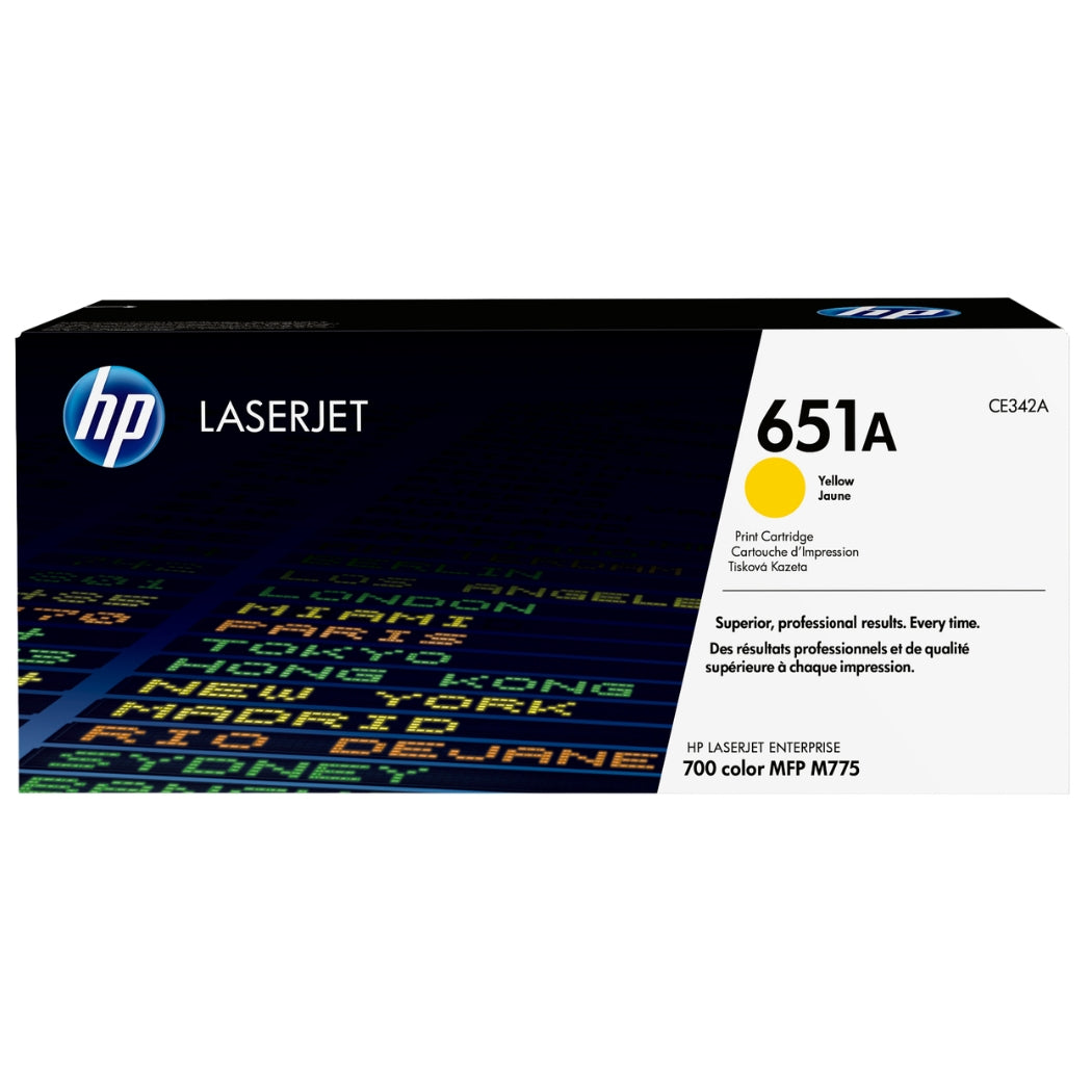 New, Pre-Owned - HP 651A Standard-Yield Yellow Toner Cartridge, CE342A