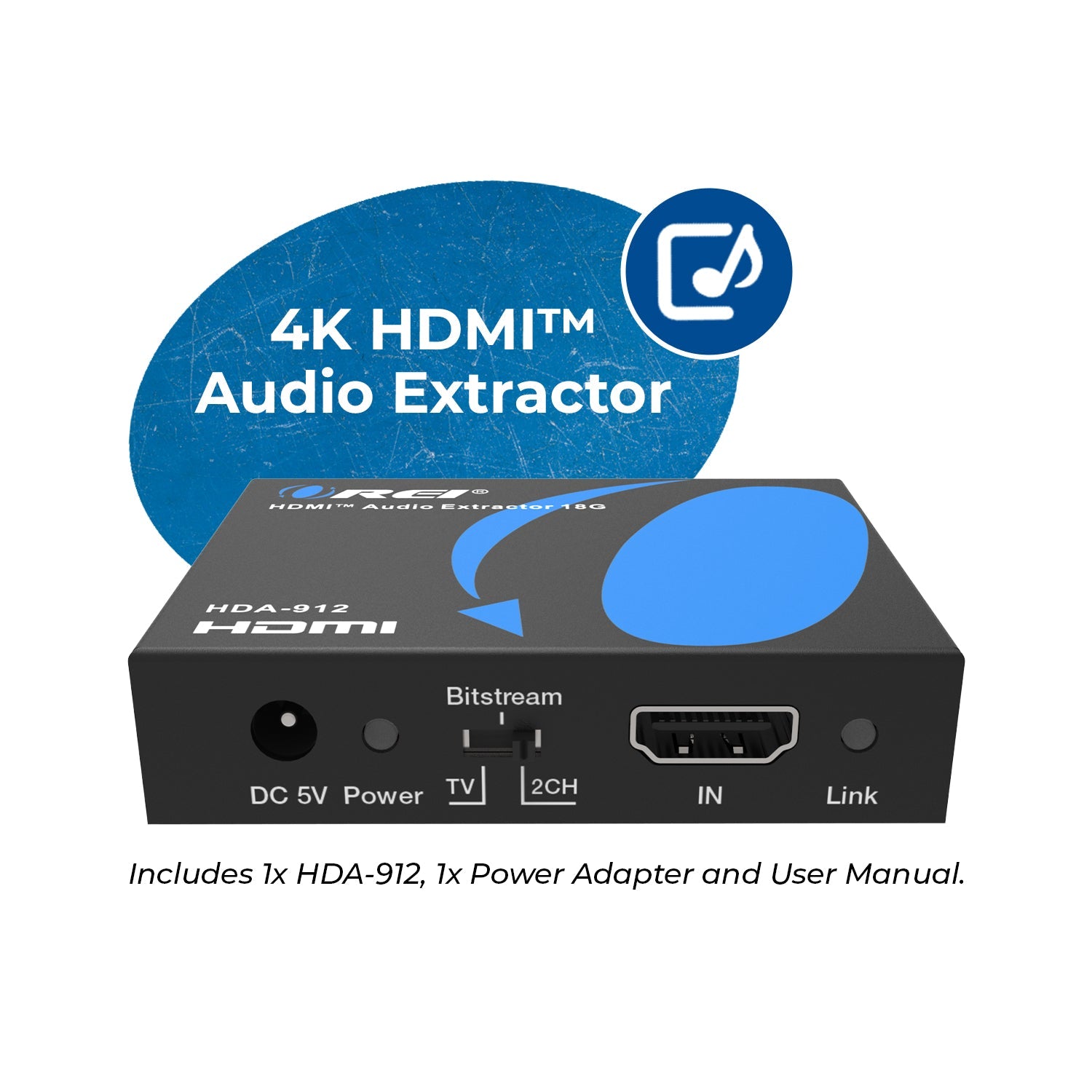 4K HDMI™ Audio Extractor (3.5mm, Optical)-HDA-912