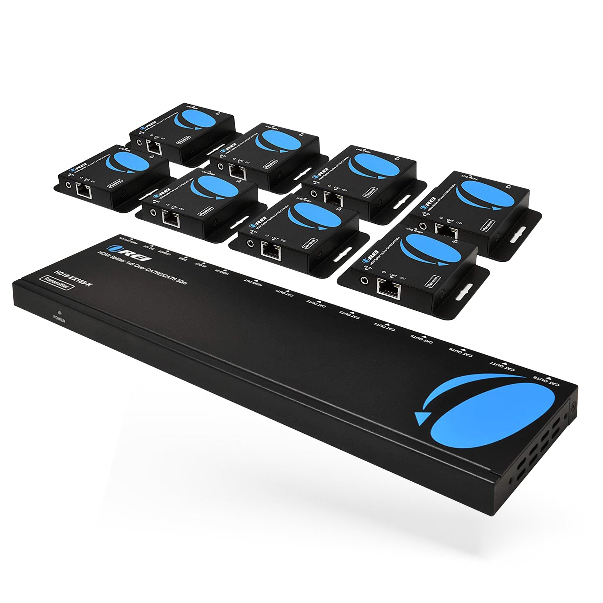 4K@30Hz 1x8 HDMI™ Extender Splitter (Loop) - 230ft (cat6)-HD18-EX165-K