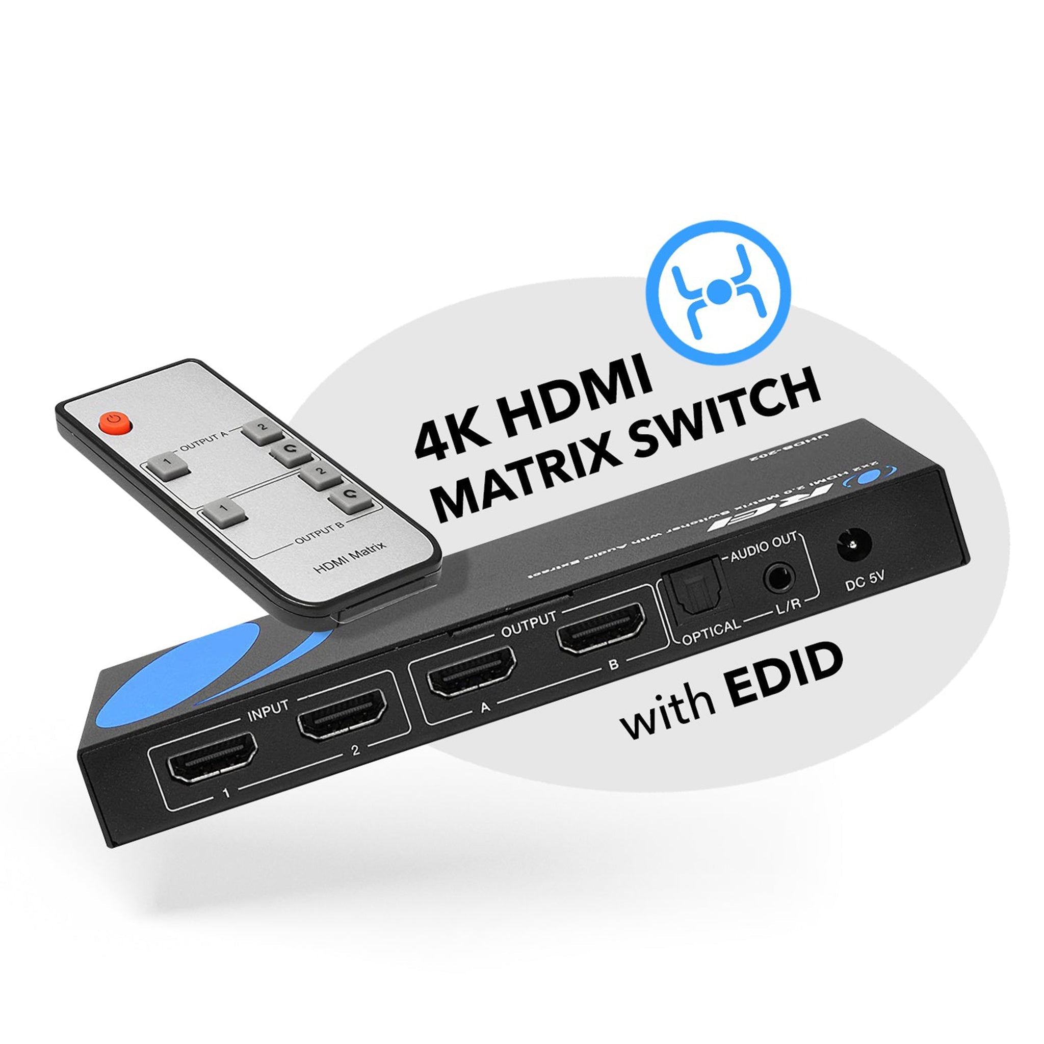 4K@60hz 2x2 HDMI™ Matrix (Audio Extract)-UHDS-202