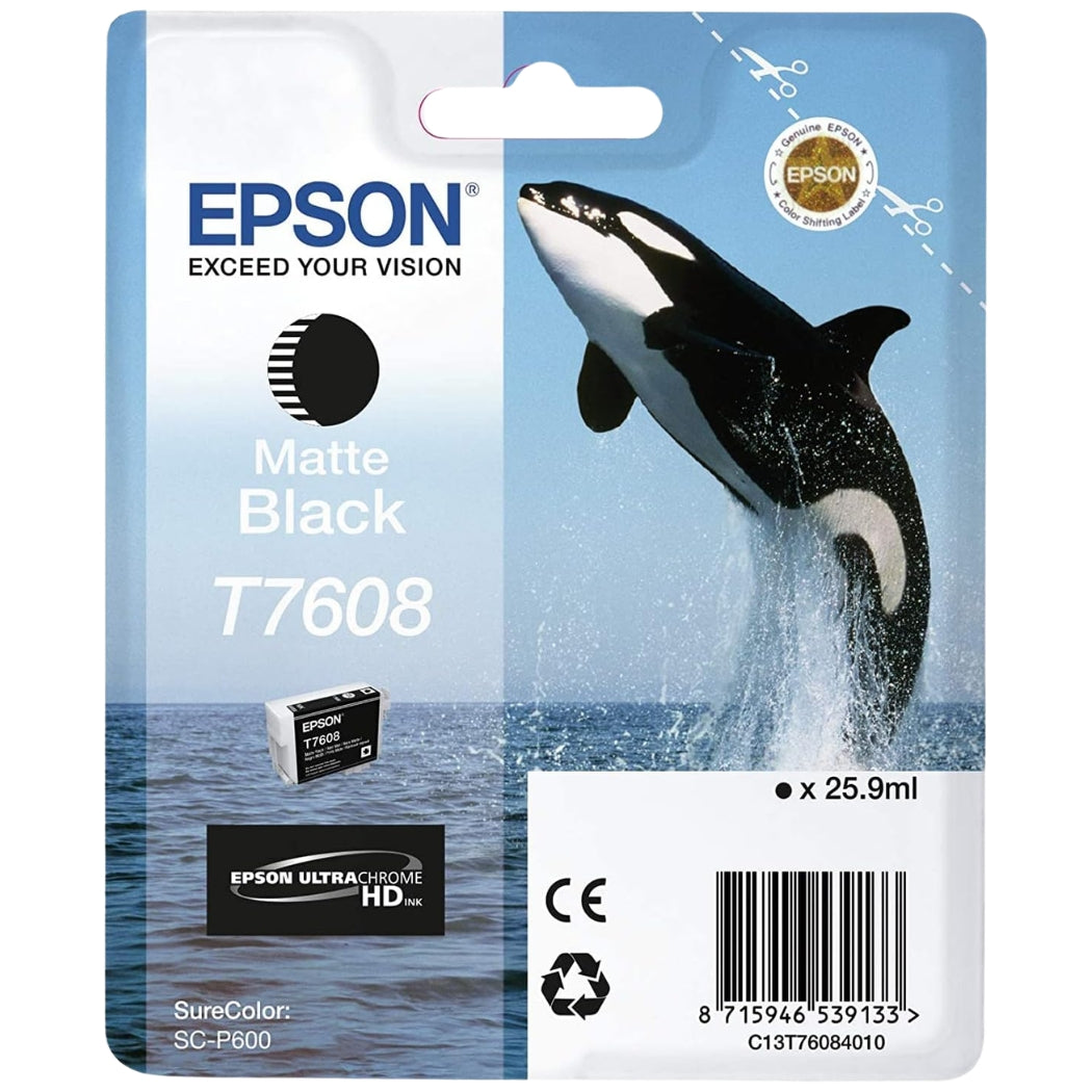New, Pre-Owned - Epson Whale T7608 Matte Black Ink Cartridge