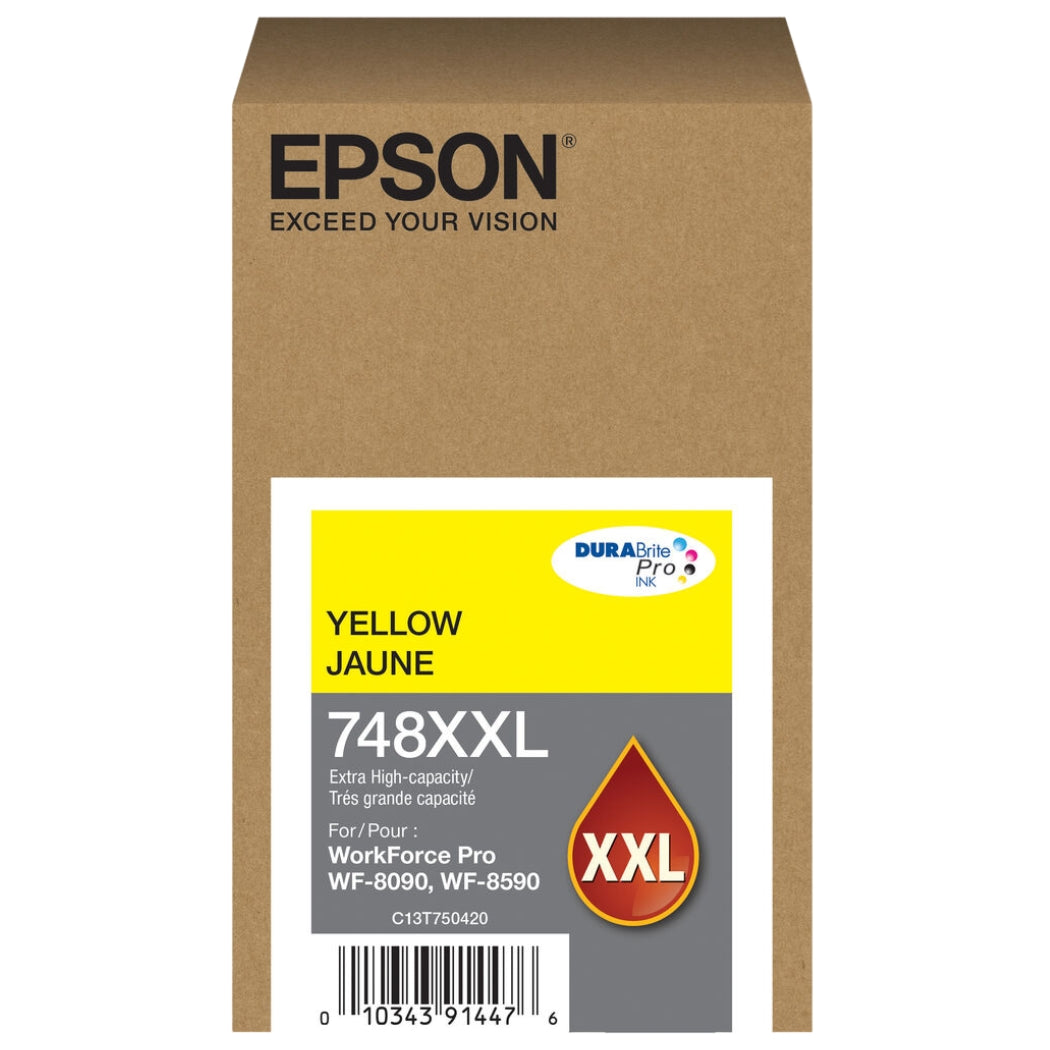 New, Pre-Owned - Epson 748XXL DURABrite Pro Extra High-Yield Yellow Ink Cartridge, T748XXL420