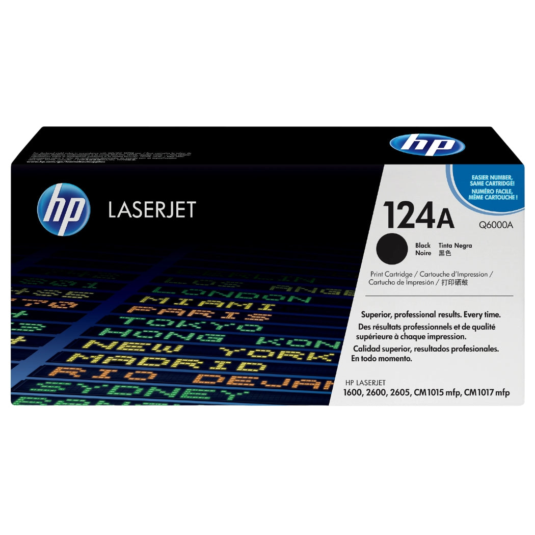 New, Pre-Owned - HP 124A High Yield Black LaserJet Toner Cartridge, Q6000A