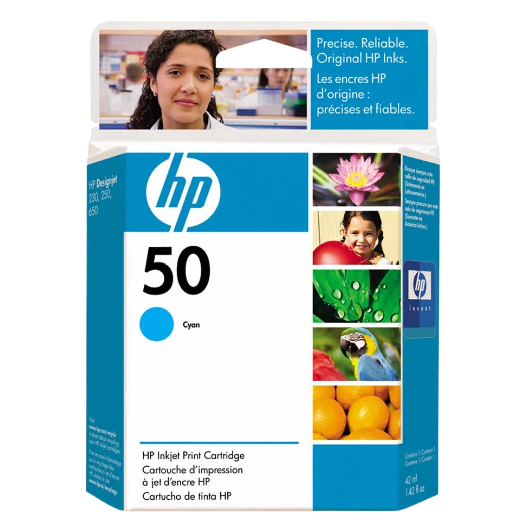 New, Pre-Owned - HP 50 51650C Cyan, OEM Ink Cartridge