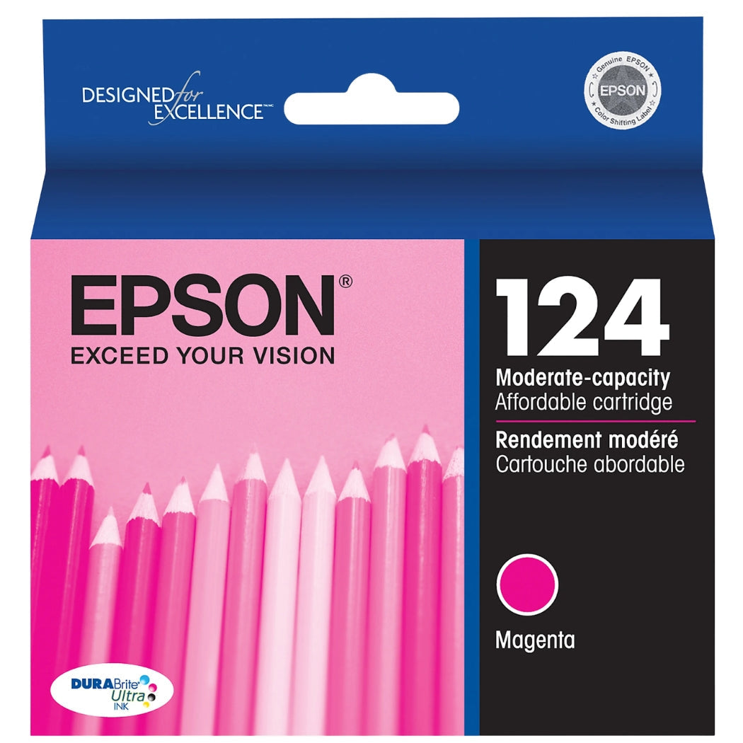 New, Pre-Owned - Epson T124 Standard Yield Magenta Ink Cartridge, T124320