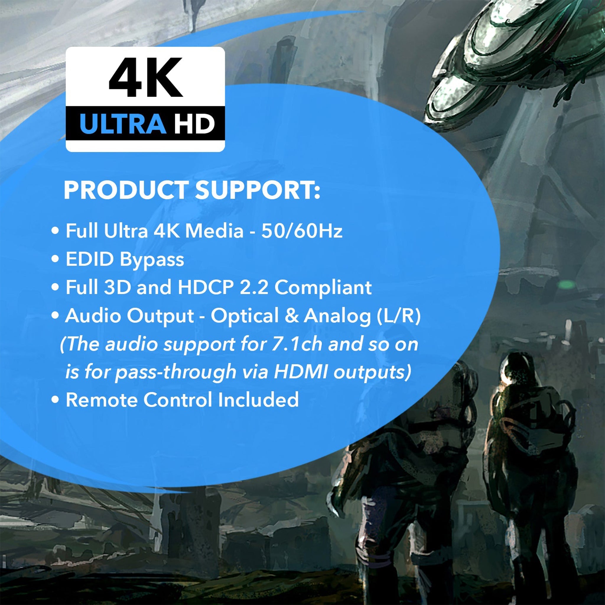 4K@60hz 2x2 HDMI™ Matrix (Audio Extract)-UHDS-202