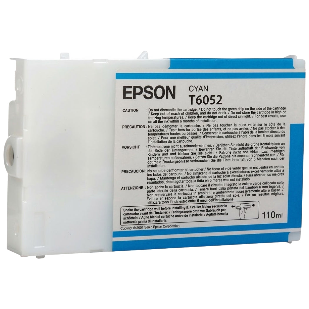 New, Pre-Owned - Epson T6052 Cyan Ink Cartridge, T605200