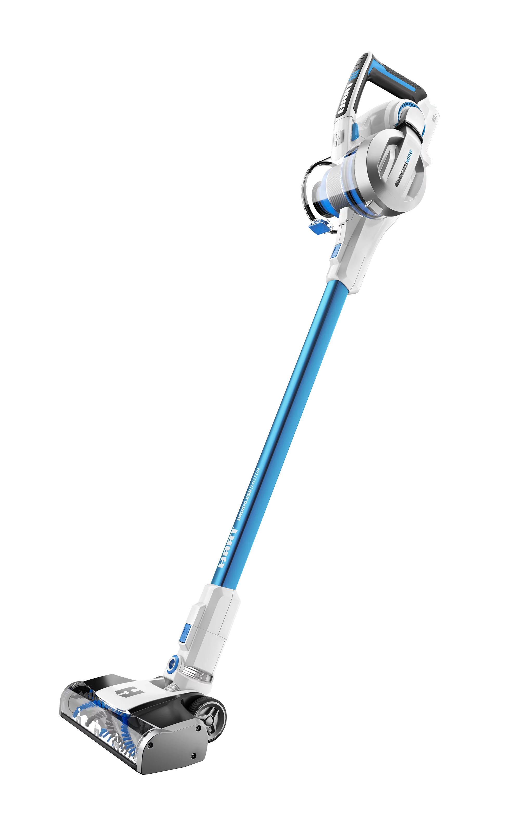 HART HPSV01B 20-Volt Cordless Stick Vacuum with Brushless Motor Technology, included (1) 4.0 Ah Lithium-Ion Battery, Blue