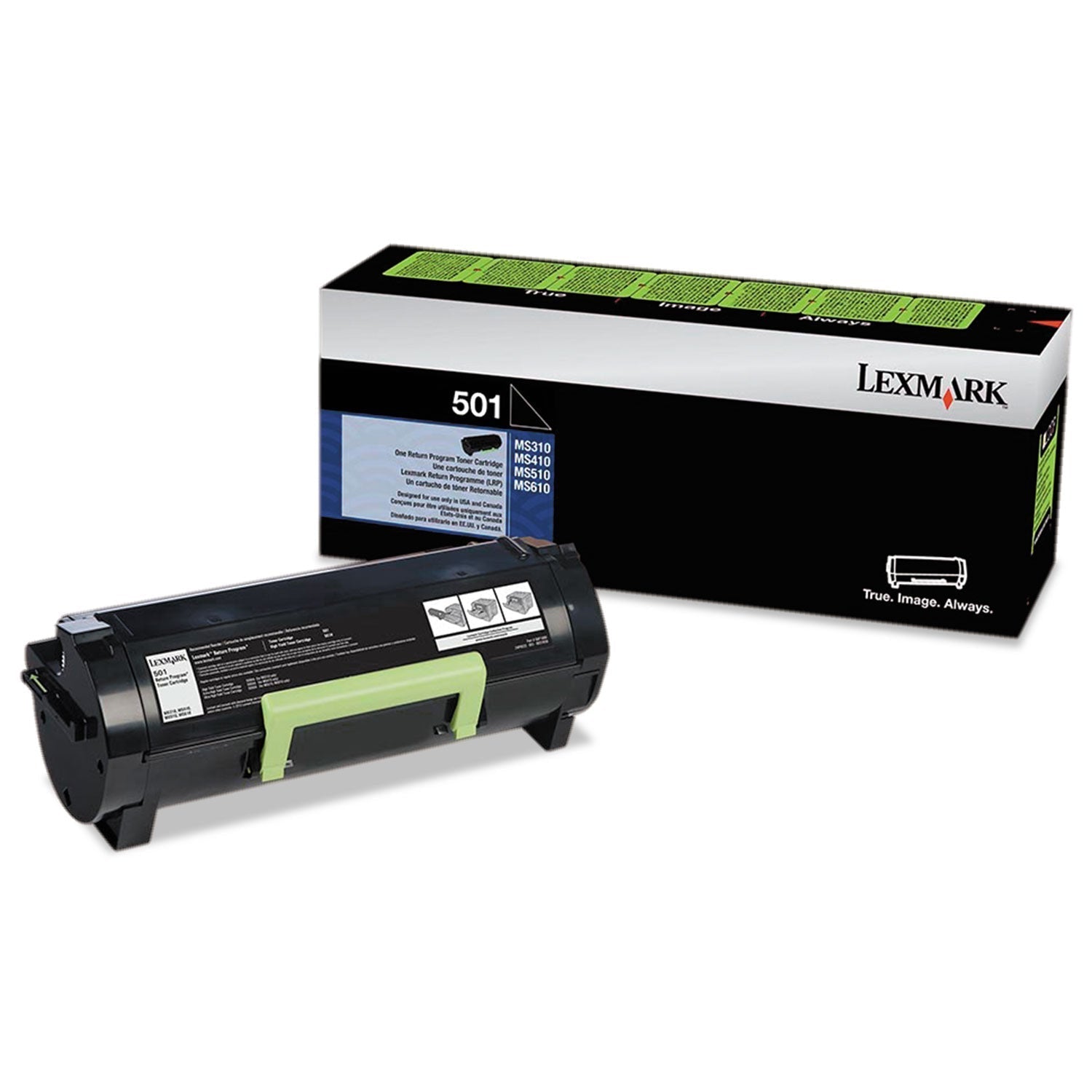 New, Pre-Owned - Lexmark 501 Standard Yield Black Toner Cartridge, 50F1000