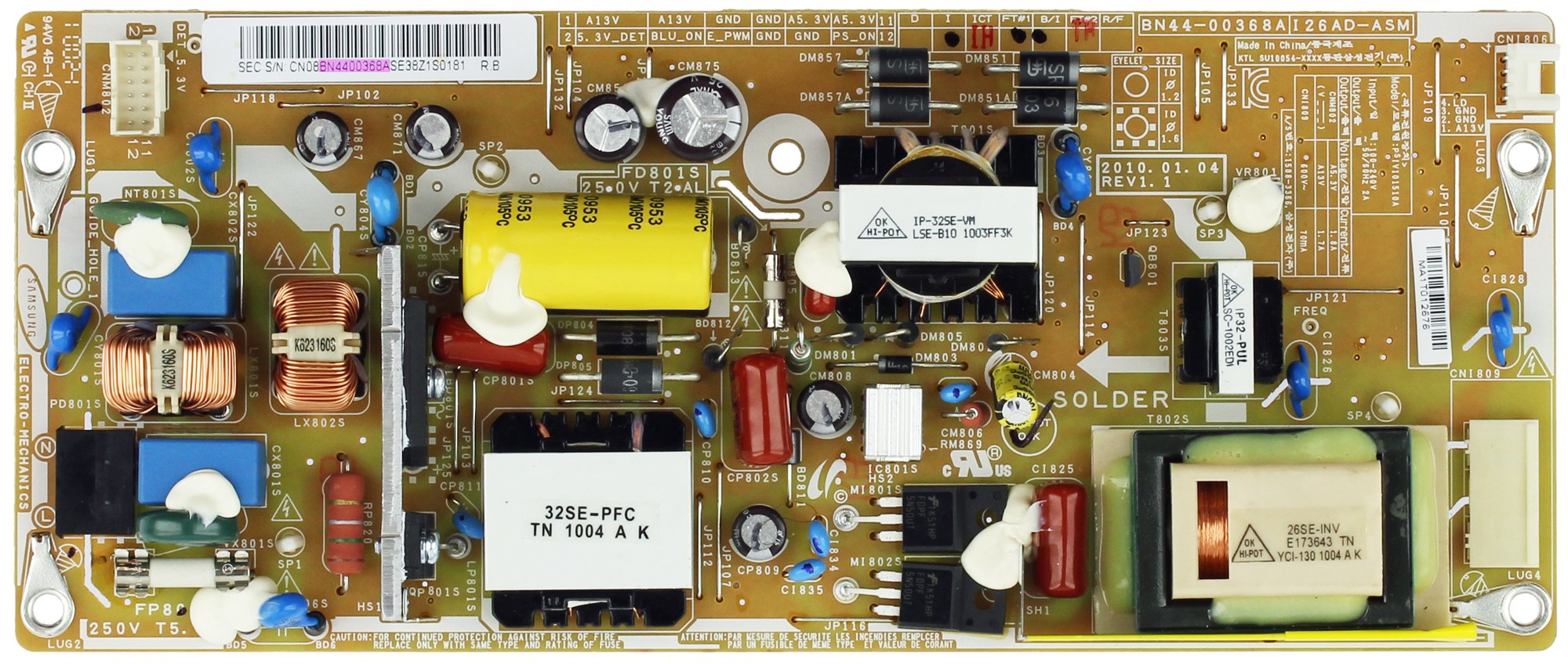 Samsung BN44-00368A Power Supply / Backlight Inverter