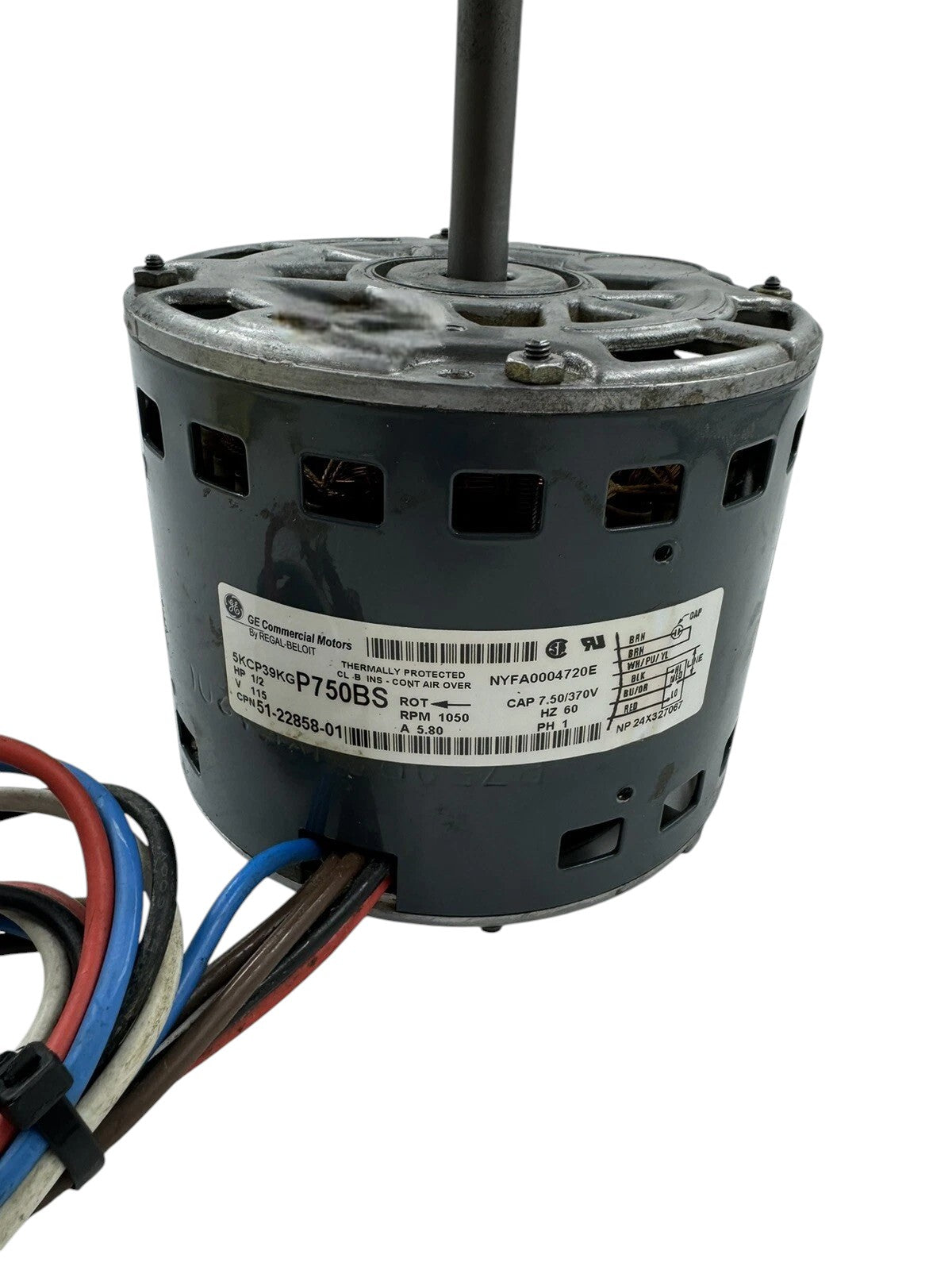 GE Motors 5KCP39KGP750BS Blower Motor 1/2HP 1050RPM 115V 51-22858-01 (Refurbed)