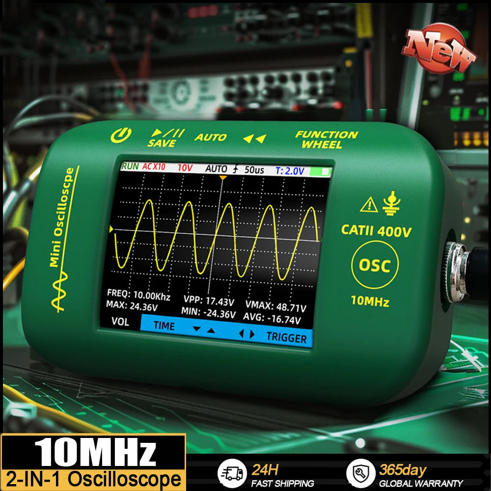 BSIDE OT2 Mini Oscilloscope 10MHz with Signal Generator