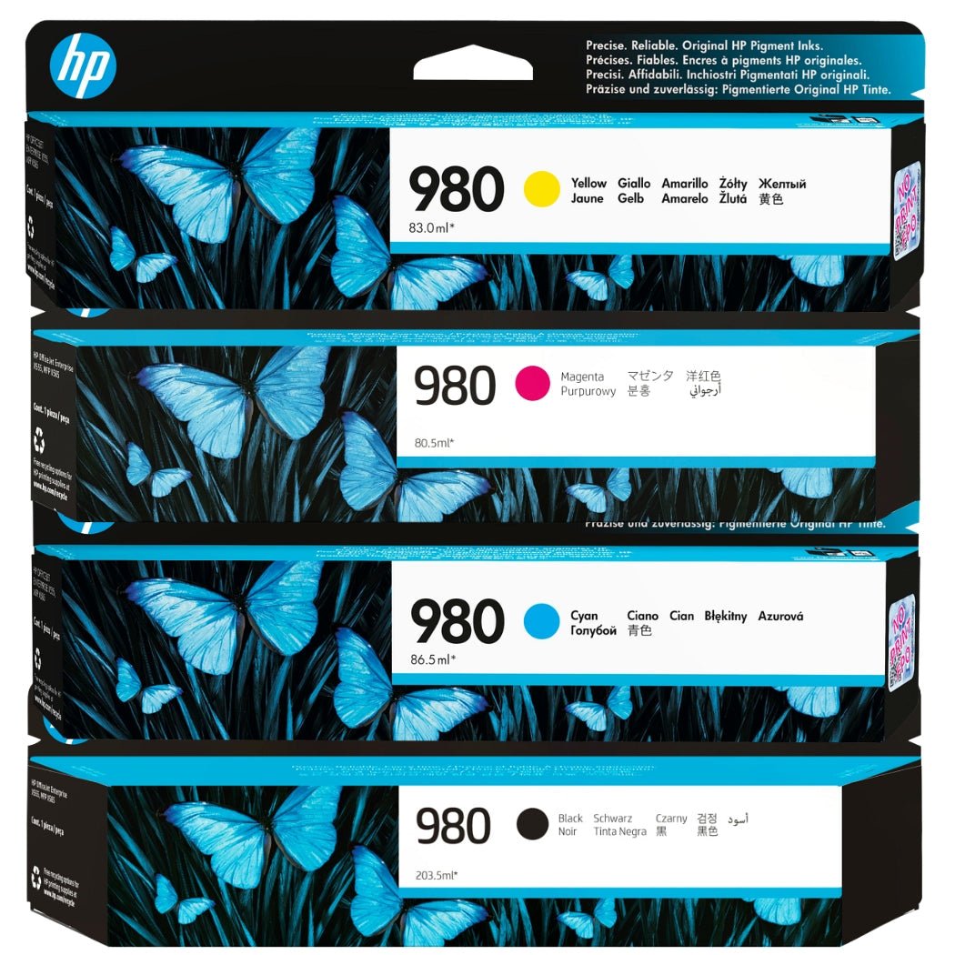 New, Pre-Owned - HP 980 Black and Color Ink Cartridge- 4 Pack