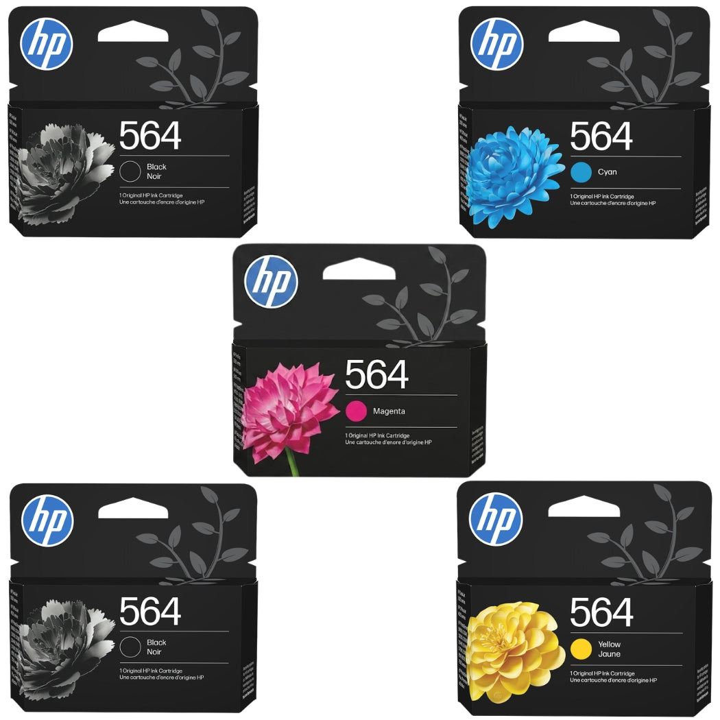 New, Pre-Owned - HP 564 2 Black, Cyan, Magenta, Yellow Ink (5-pack)
