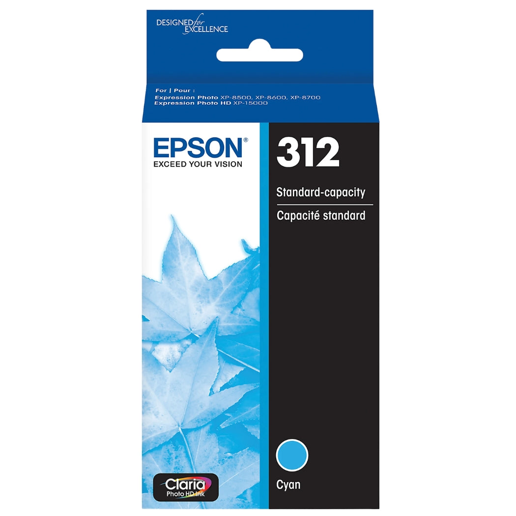 New, Pre-Owned - Epson 312 Cyan Claria Photo HD Ink Cartridge, T312220