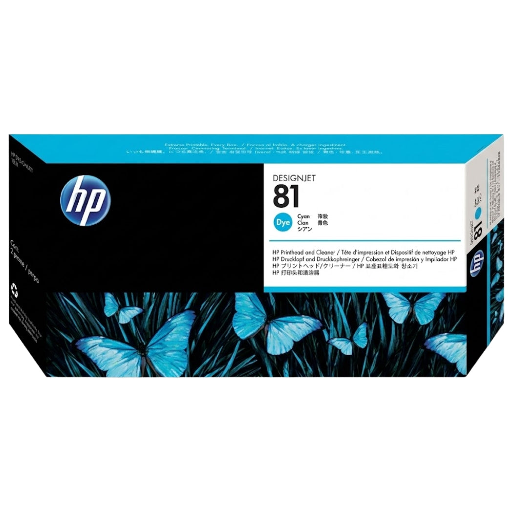 New, Pre-Owned - HP 81 Cyan Printhead ONLY DesignJet Ink Cartridge, C4951A