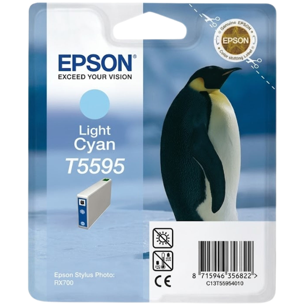 New, Pre-Owned - Epson T5595 Standard Yield Light Cyan Ink Cartridge, C13T55954010