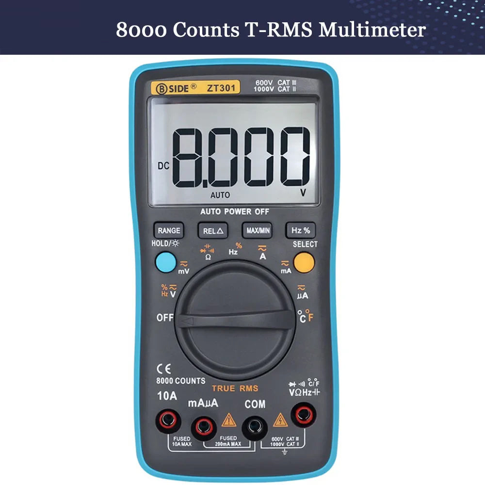 BSIDE ZT301/302 True RMS Multimeter with Temp & Cap Test