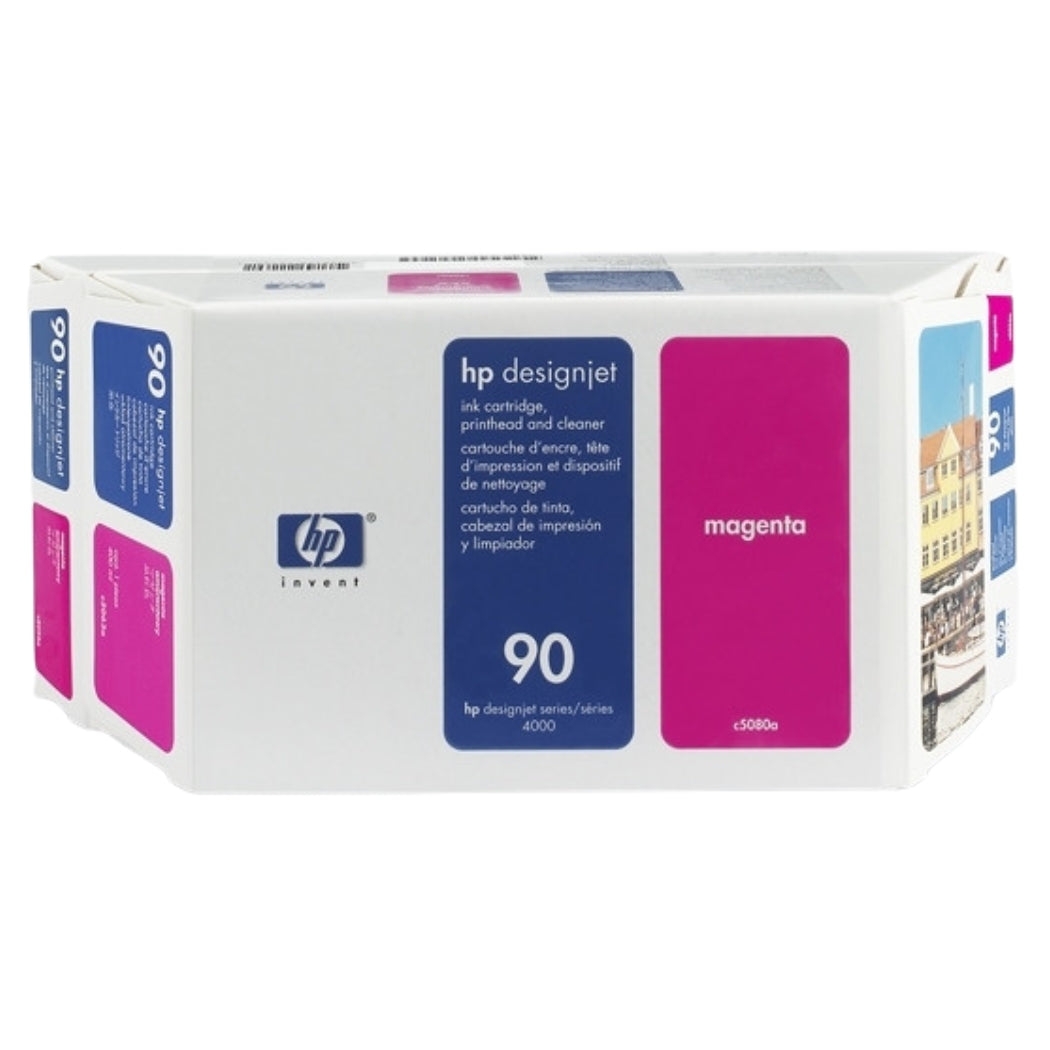 New, Pre-Owned - HP 90 400ml Value Pack Magenta Ink Cartridge, Printhead and Cleaner C5080A