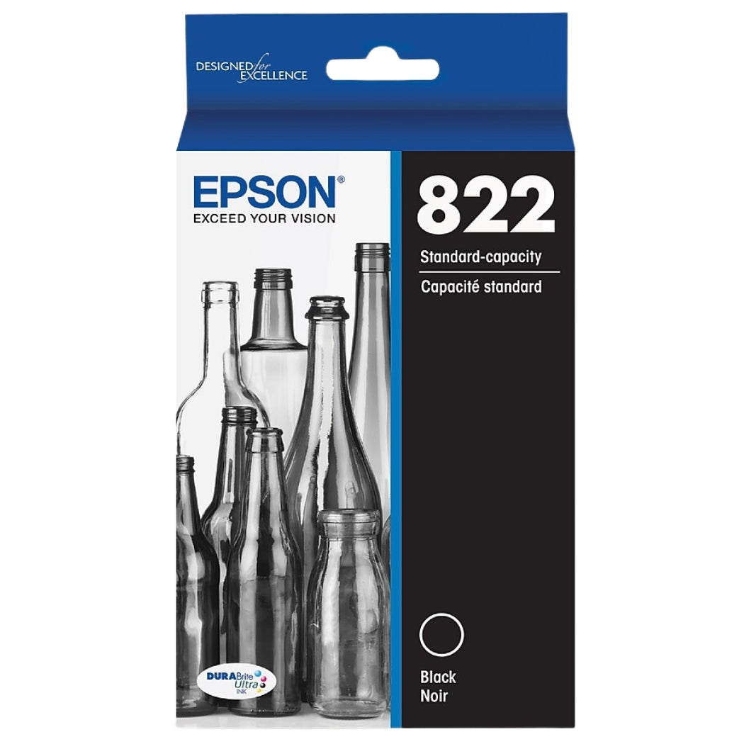 New, Pre-Owned - Epson 822 Standard Yield Black Single Ink Cartridge