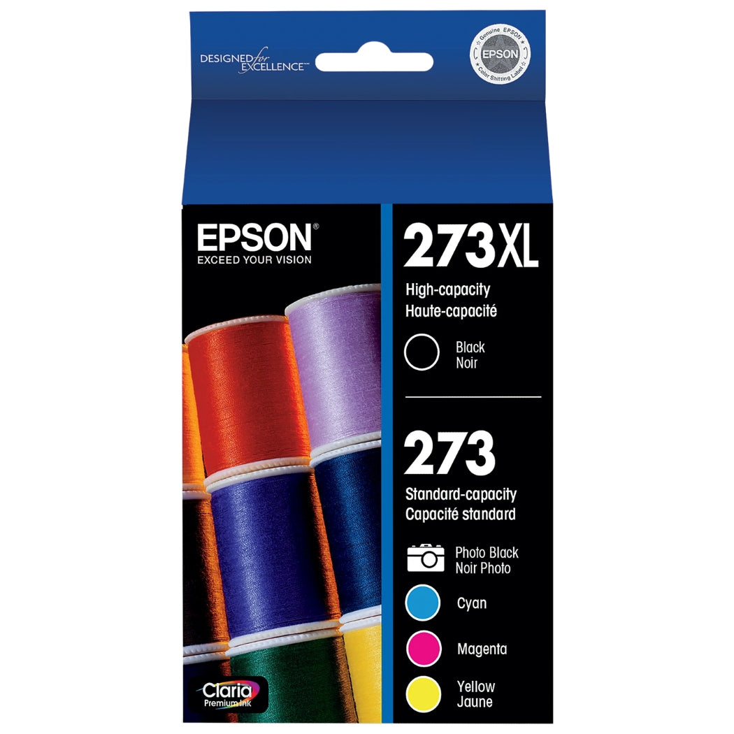 New, Pre-Owned - Epson 273XL Black 273 Photo Black/Black/Cyan/Magenta/Yellow Ink Cartridges