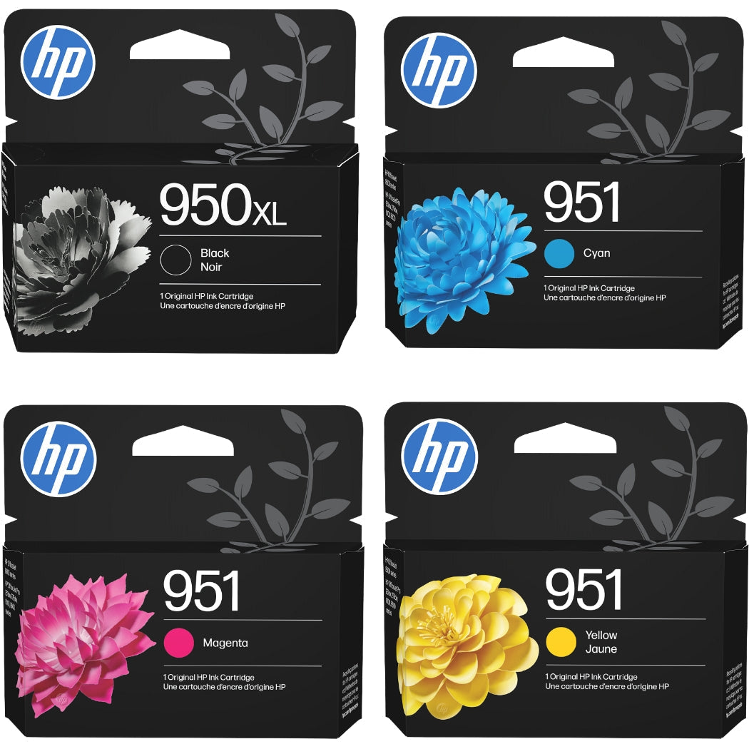 New, Pre-Owned - HP 950XL Black & 951 Cyan, Magenta & Yellow Ink Cartridges