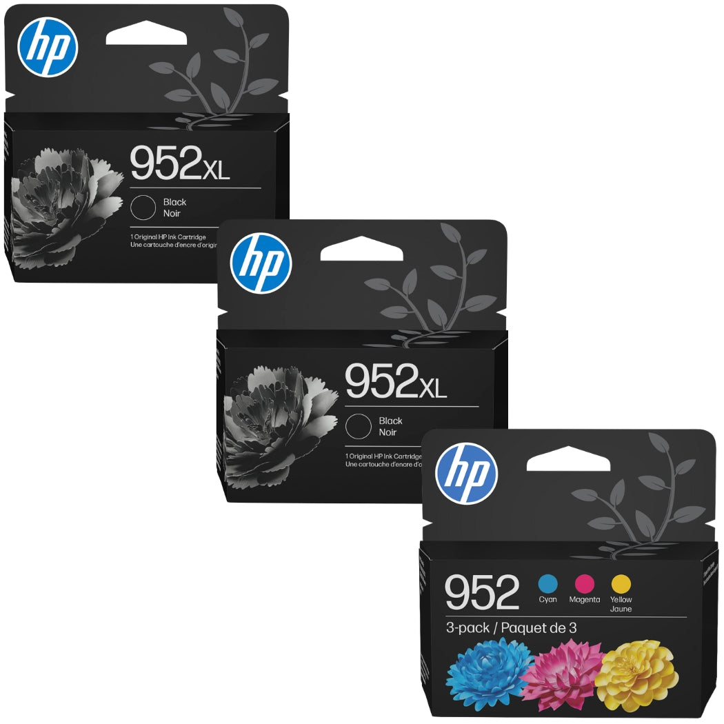 New, Pre-Owned - HP 952XL 2 Black, Cyan, Magenta, Yellow Ink Cartridge - 5 Pack