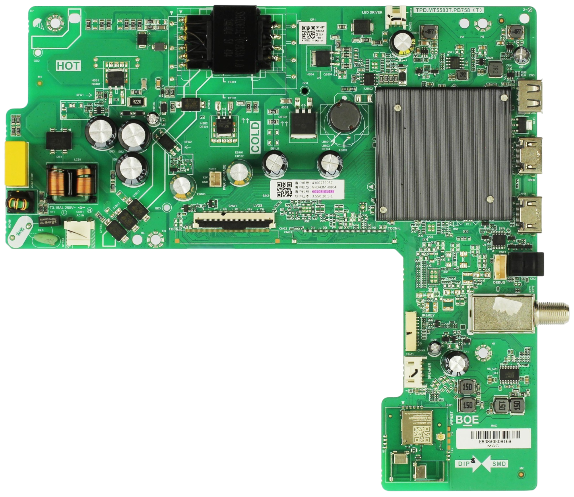 Vizio 60103-01435 Main Board for VFD43M-0804