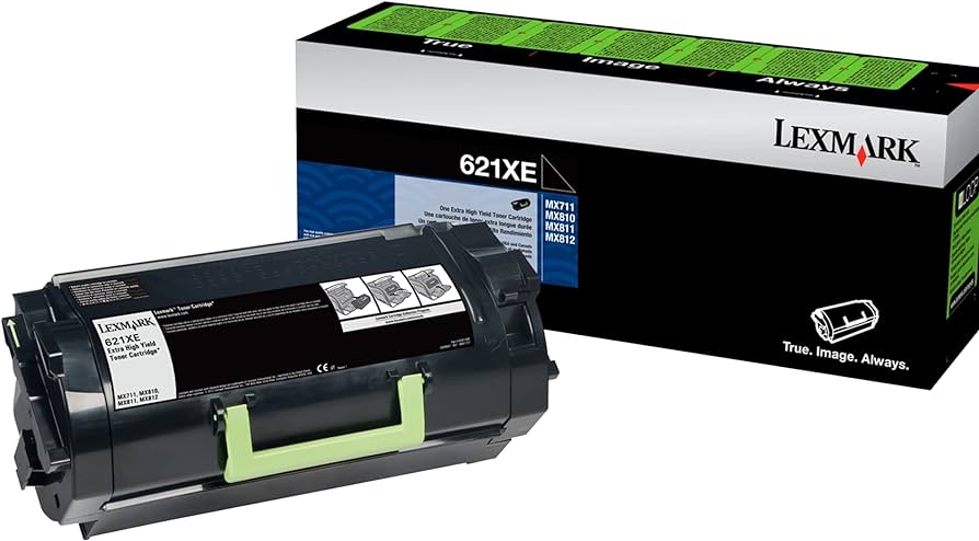 New, Pre-Owned - Lexmark 621X Black Extra-High Yield Toner Cartridge, 62D1X0E