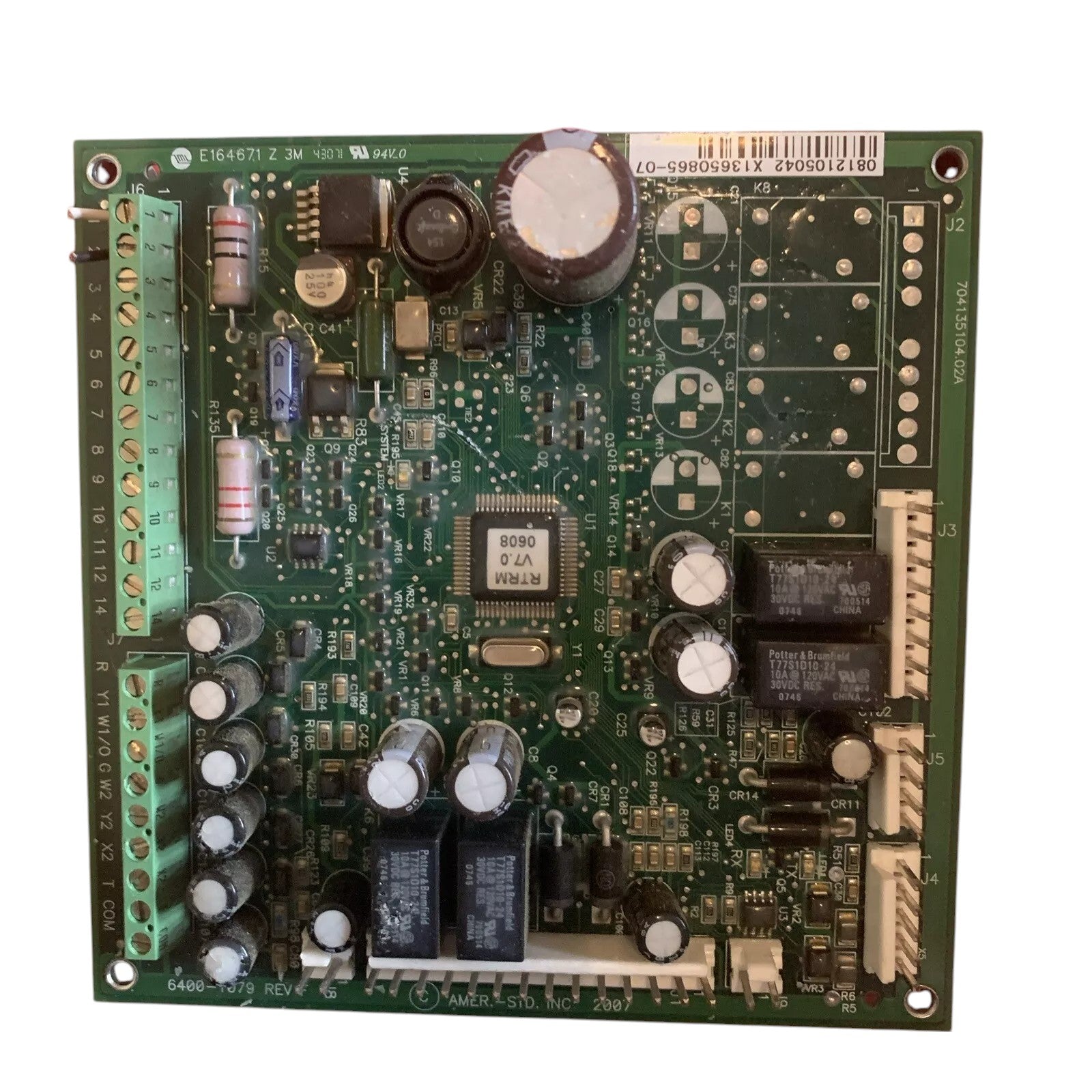 TRANE RTU Control Board 6400-1079 REV F X13650865-07 REV K