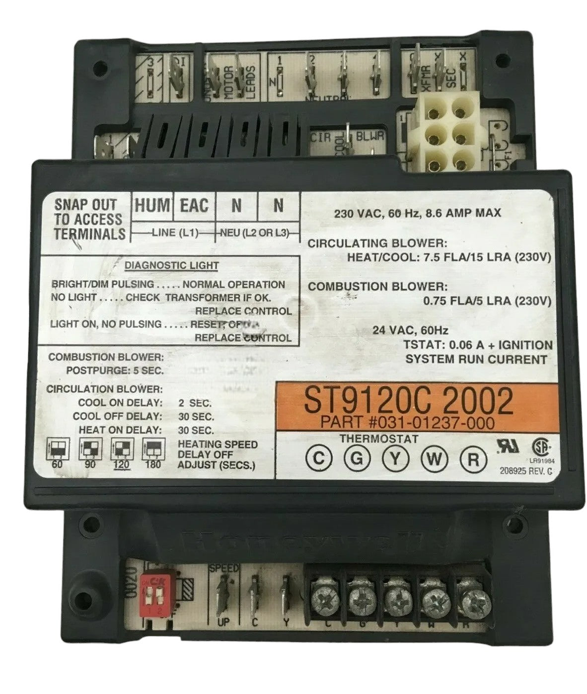 Honeywell ST9120C2002 Furnace Control Board 031-01237-000 (TESTED)