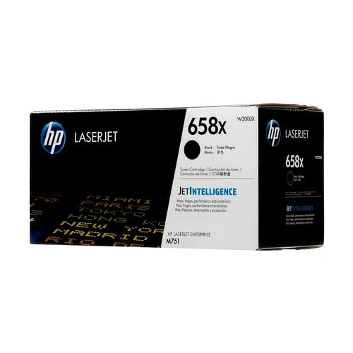 New, Pre-owned, Original HP 658X High Yield Black Toner Cartridge, W2000X