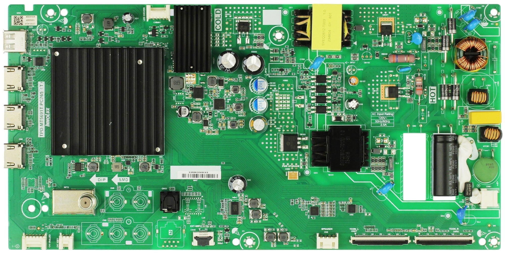 6M03A000ES00J Vizio Main Board/Power Supply, A000ES00J, TPD.MT5691T.PC765(T), V4K50C-0809