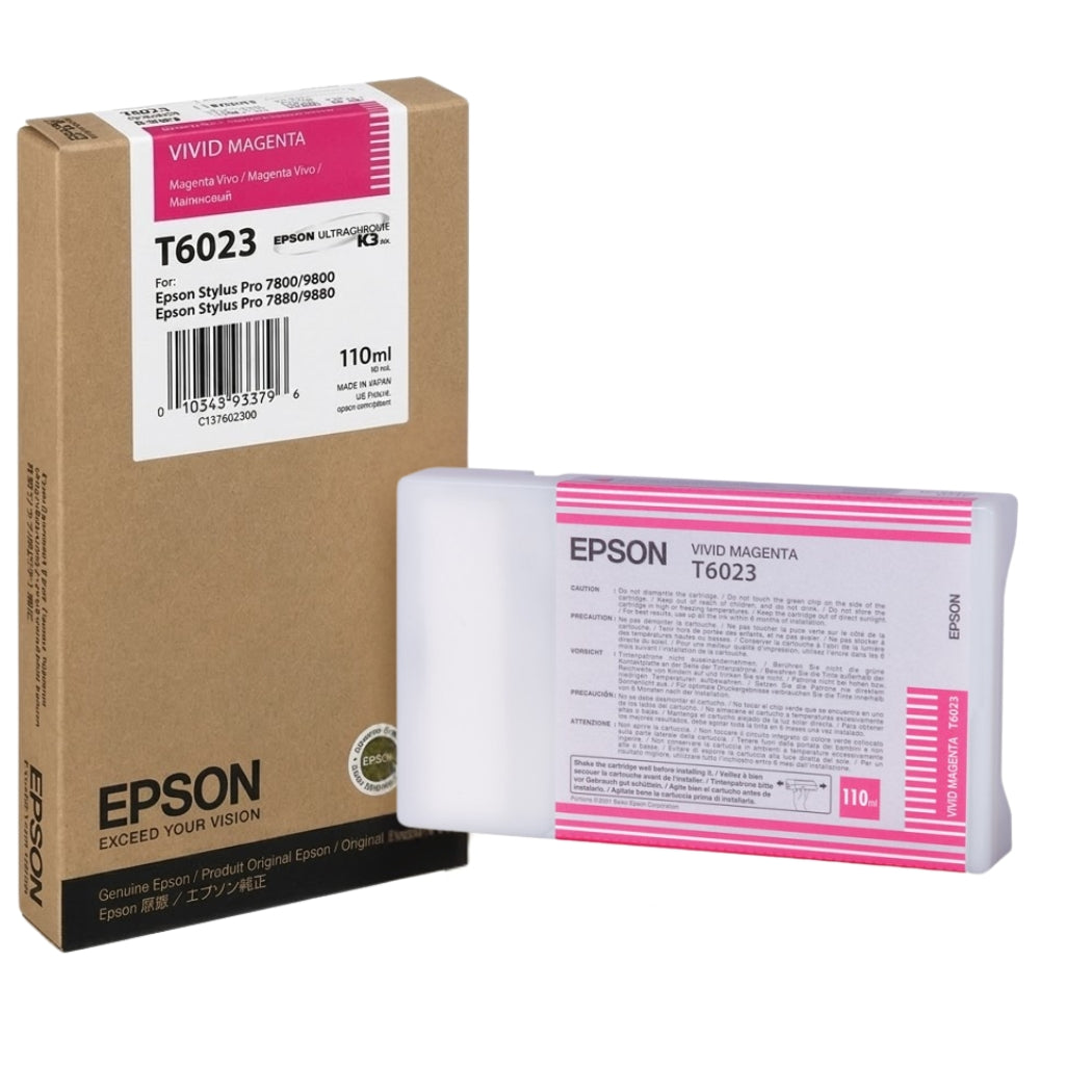 New, Pre-Owned - Epson T6023 Vivid Magenta Ink Cartridge